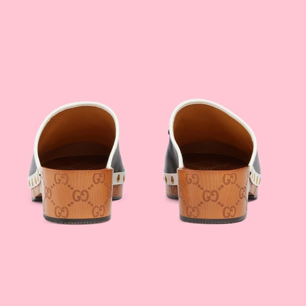 GUCCI SHOES ADIDAS X TREFOIL LEATHER HORSEBIT CLOG MULES  sz 37 7 - Picture 3 of 16